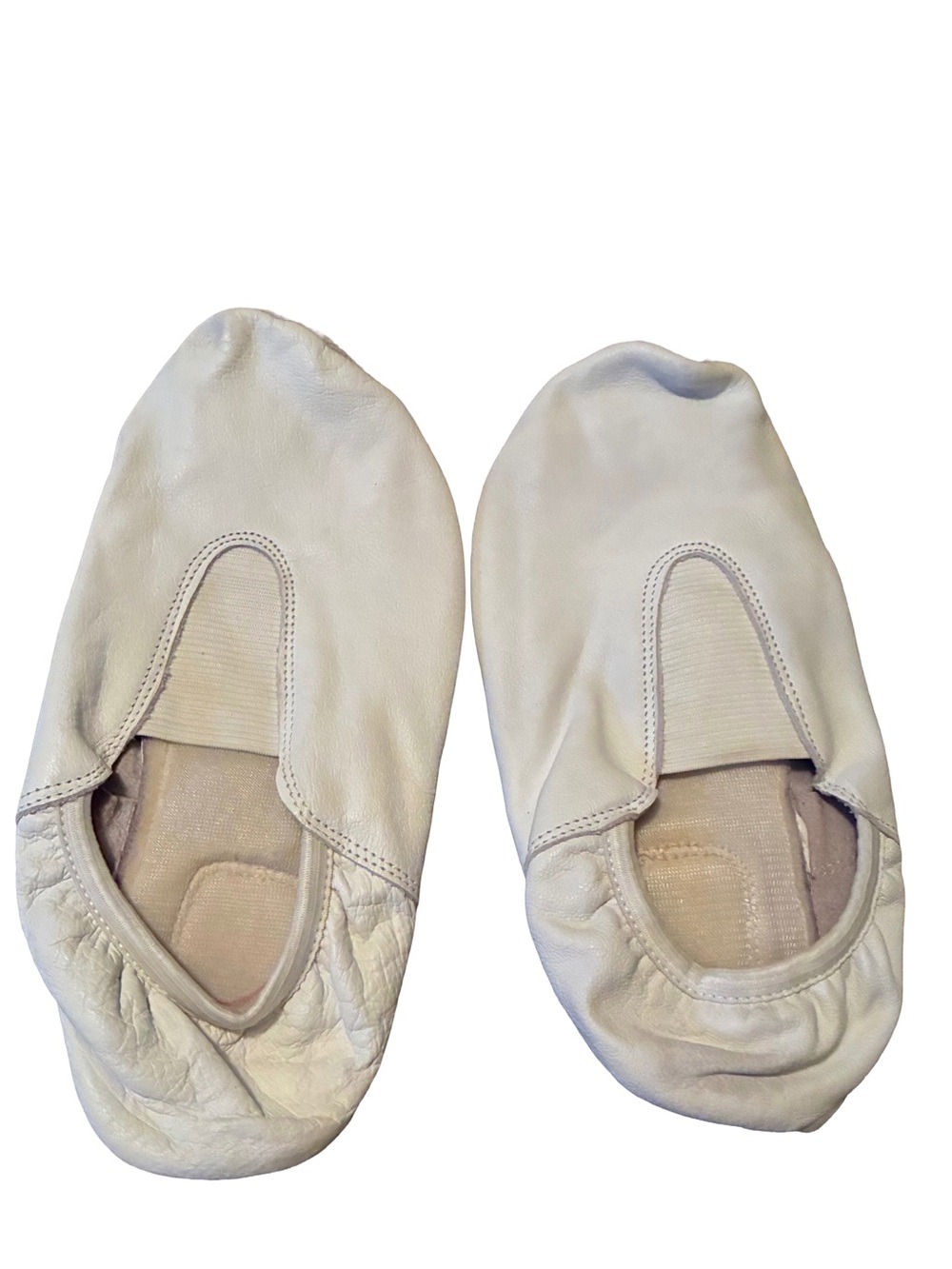 TW Leather Gymnastic Shoes, white, size 7